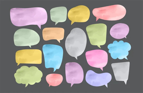 Set Different Paper Stickers Form Speech Bubbles — Stock Vector