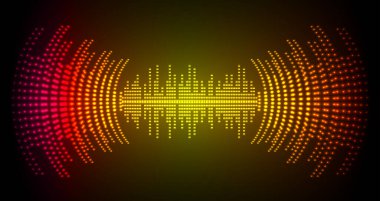 Parlak çizgileri olan soyut bir arkaplan. Ses dalgası sesi. Soyut Dijital Müzik Eşitleyici Dalgaları. 