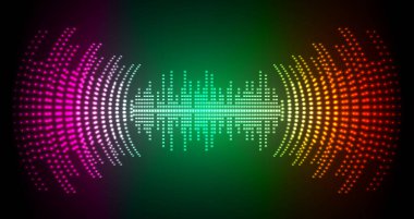 Parlak çizgileri olan soyut bir arkaplan. Ses dalgası sesi. Soyut Dijital Müzik Eşitleyici Dalgaları. 