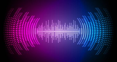 Parlak çizgileri olan soyut bir arkaplan. Ses dalgası sesi. Soyut Dijital Müzik Eşitleyici Dalgaları. 