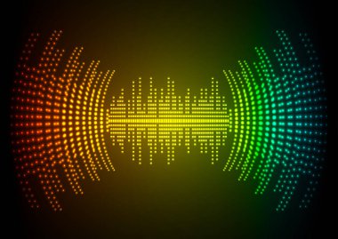 Parlak çizgileri olan soyut bir arkaplan. Ses dalgası sesi. Soyut Dijital Müzik Eşitleyici Dalgaları. 