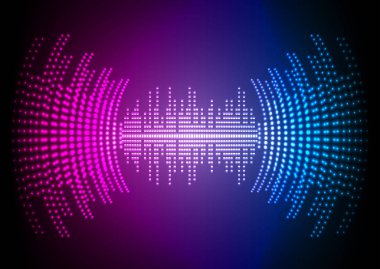Parlak çizgileri olan soyut bir arkaplan. Ses dalgası sesi. Soyut Dijital Müzik Eşitleyici Dalgaları. 