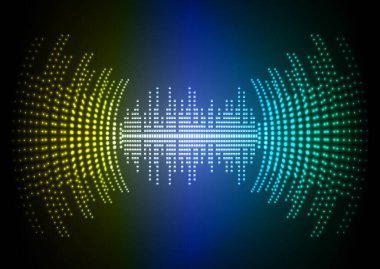 Parlak çizgileri olan soyut bir arkaplan. Ses dalgası sesi. Soyut Dijital Müzik Eşitleyici Dalgaları. 