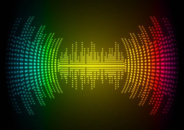Parlak çizgileri olan soyut bir arkaplan. Ses dalgası sesi. Soyut Dijital Müzik Eşitleyici Dalgaları. 