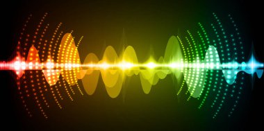 Sound Wave audio. Abstract Digital Music Equalizer Waves.