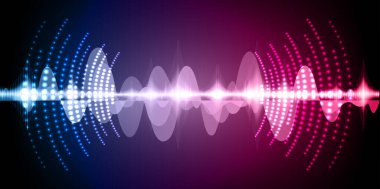 Sound Wave audio. Abstract Digital Music Equalizer Waves.