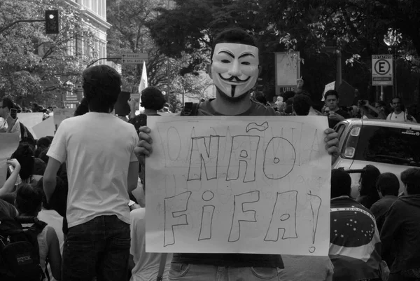 Belo Horizonte Minas Gerais Bresil Juin 2013 Manifestation Réclamant Droits — Photo