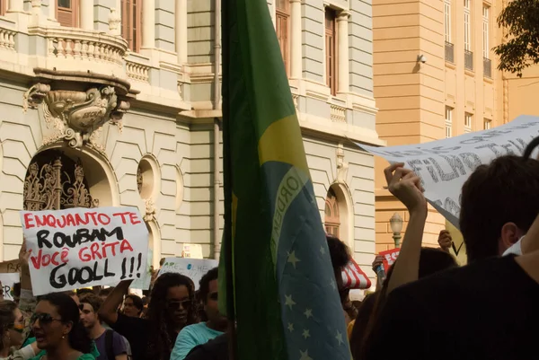 Belo Horizonte Minas Gerais Bresil Juin 2013 Manifestation Réclamant Droits — Photo