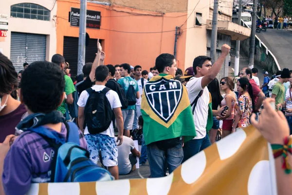 Belo Horizonte Minas Gerais Brazil Juni 2013 Protestanter Mot Blockerar — Stockfoto