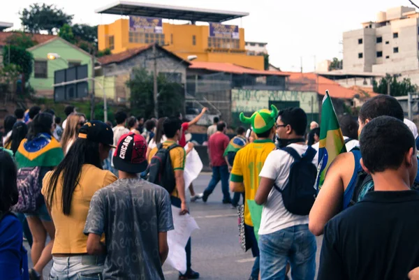Belo Horizonte Minas Gerais Brazil Ιουνιου 2013 Διαδηλωτές Ενάντια Στη — Φωτογραφία Αρχείου
