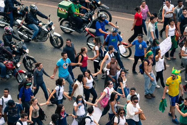 Belo Horizonte Minas Gerais Bresil Juin 2013 Manifestants Contre Coupe — Photo