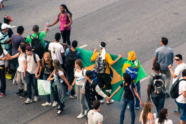Біло Горизонте Мінас Геріс Бразилія Червня 2013 Протестувальники Проти Кубка — стокове фото