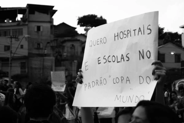 2013 Belo Horizonte Minas Gerais Brazil June 2013 Protesters World — 스톡 사진