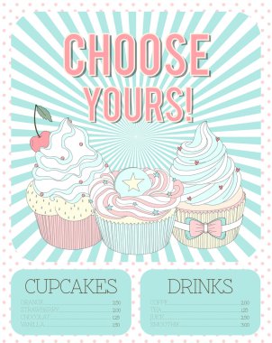 lezzetli kekler retro tasarım poster