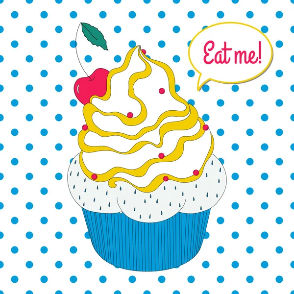 Arte pop cupcake — Vector de stock