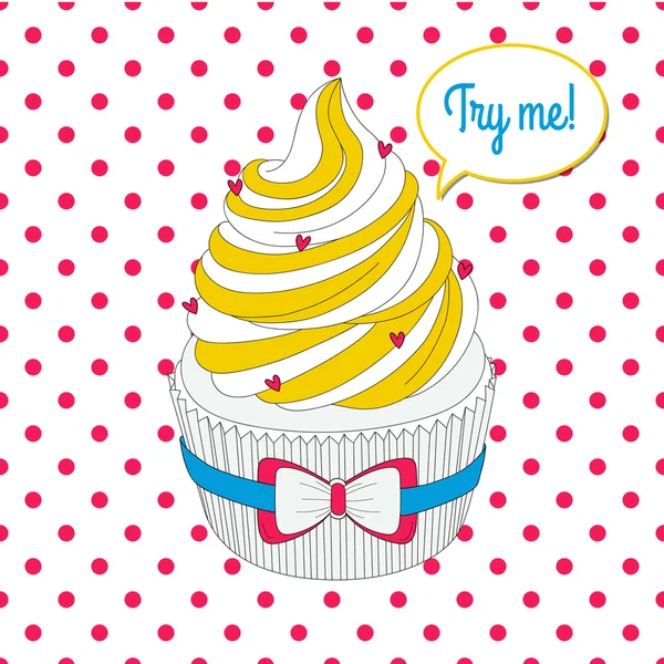 Pop art cupcake — Vettoriale Stock