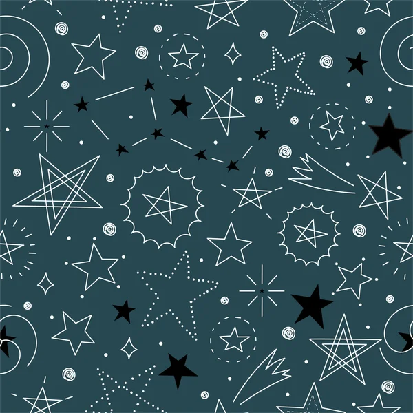 Colección de estrellas en el cielo — Vector de stock