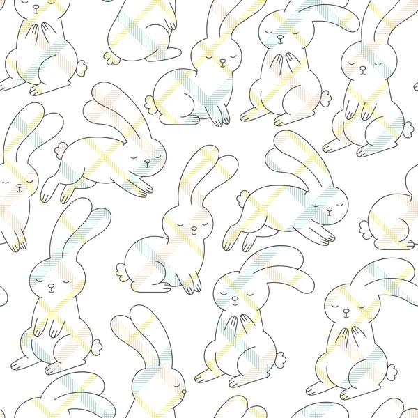 Hand getrokken kleurrijke konijnen — Stockvector