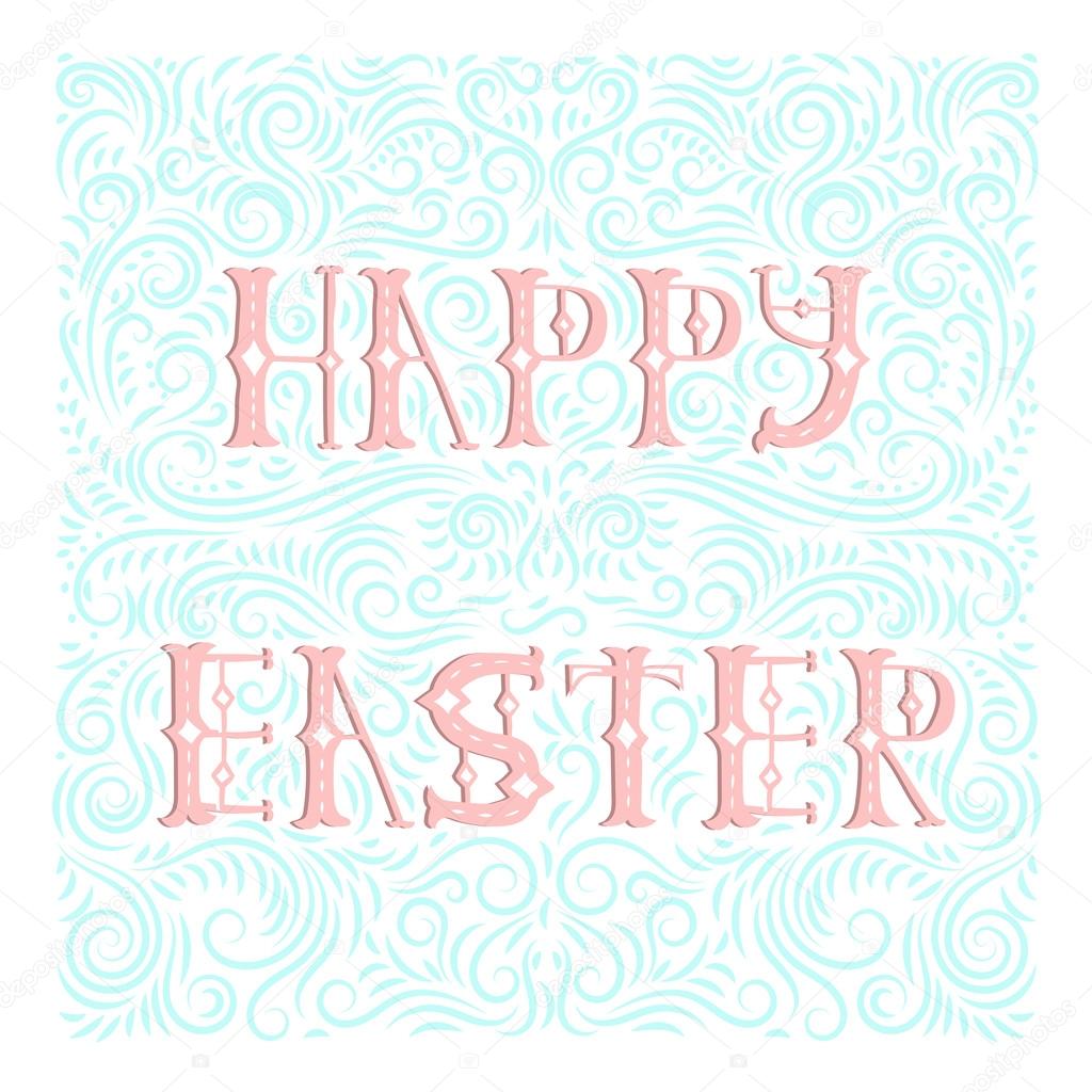 lettering with ornament for Easter design