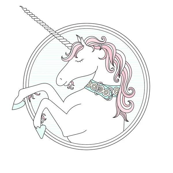 Vector dibujado a mano lindo Unicornio — Archivo Imágenes Vectoriales