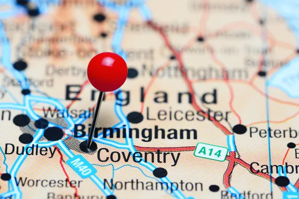 Coventry pinned on a map of UK