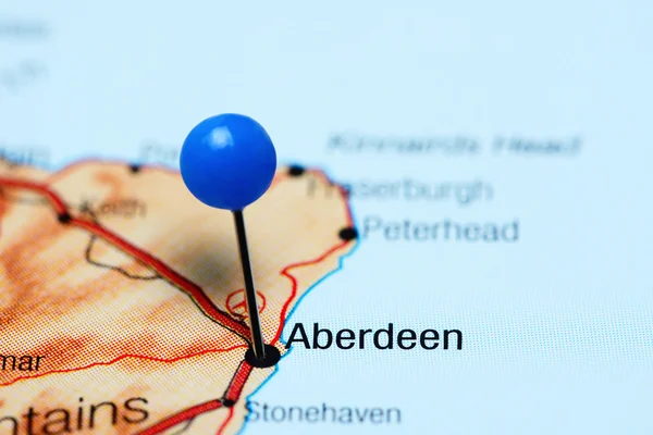 Aberdeen pinned on a map of Scotland