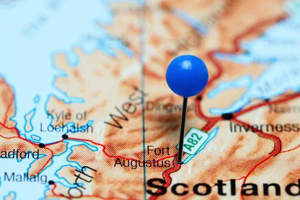 Fort Augustus pinned on a map of Scotland