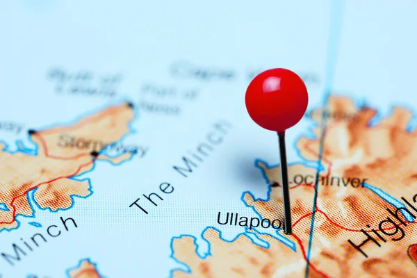 Ullapool pinned on a map of Scotland
