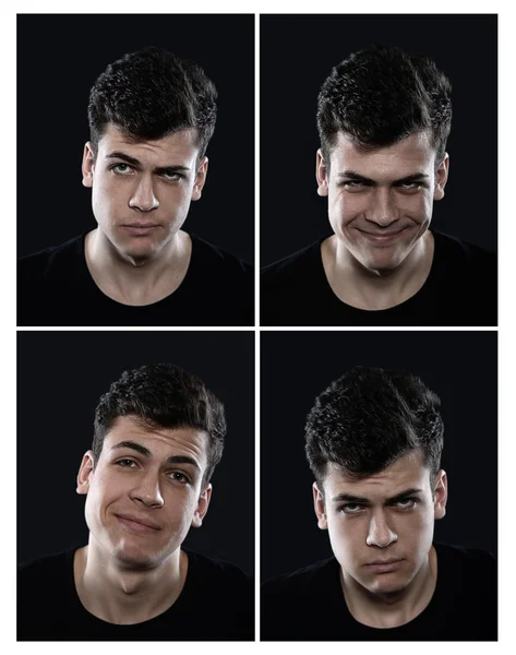 Set van cool jongeman emoties — Stockfoto
