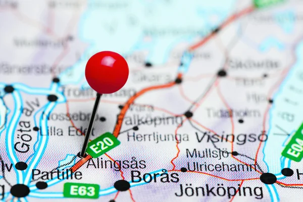 Alingsas pinned on a map of Sweden — Stock Photo, Image