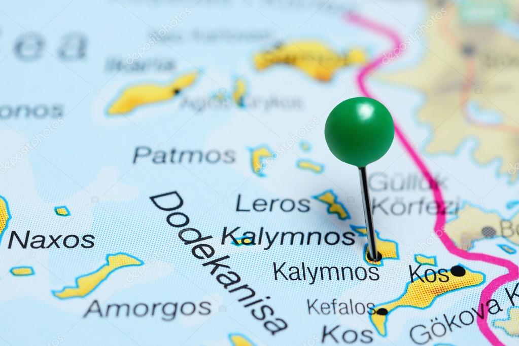 kalymnos mapa Kalymnos fixado no mapa da Grécia — Stock Photo © dk_photos #109725818 kalymnos mapa
