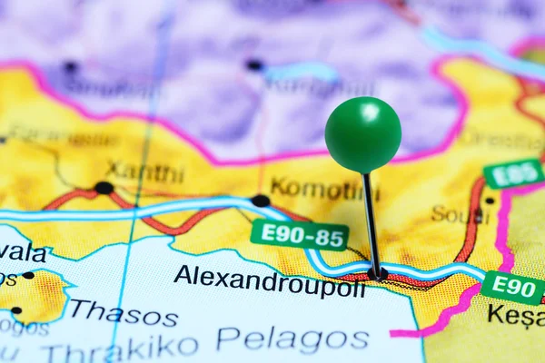 Alexandroupoli pinned on a map of Greece