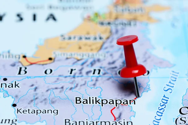 Balikpapan pinned on a map of Indonesia
