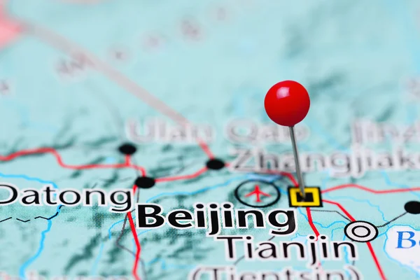 Beijing pinned on a map of China