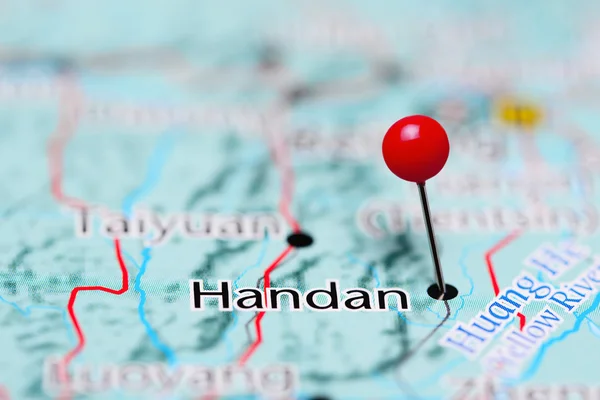 Handan pinned on a map of China