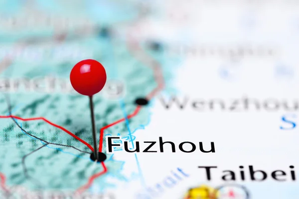 Fuzhou pinned on a map of China