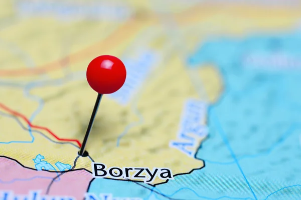 Borzya pinned on a map of Russia