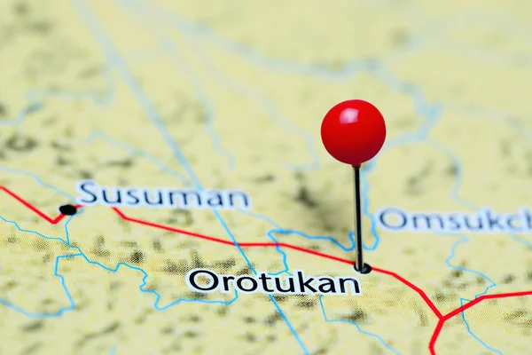 Orotukan pinned on a map of Russia