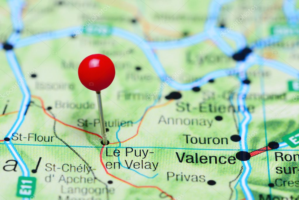 Le Puy En Velay Map Le Puy-En-Velay Pinned On A Map Of France Stock Photo By ©Dk_Photos  115861014