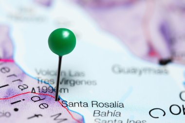Santa Rosalia pinned on a map of Mexico
