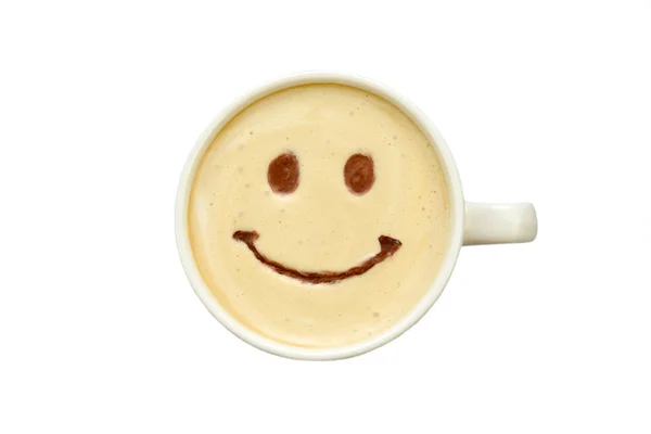 Latte sanat - yalıtılmış bir gülümseme ile kahve fincan