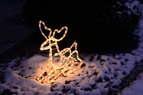 Weihnachtsrentiere angezündet — Stockfoto