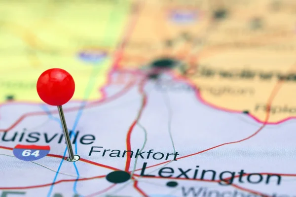 Frankfort gevestigd op een kaart van de V.s. — Stockfoto