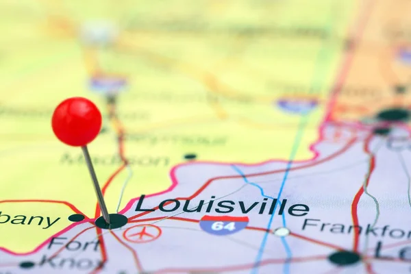 Louisville pinned on a map of USA — Stock Photo, Image