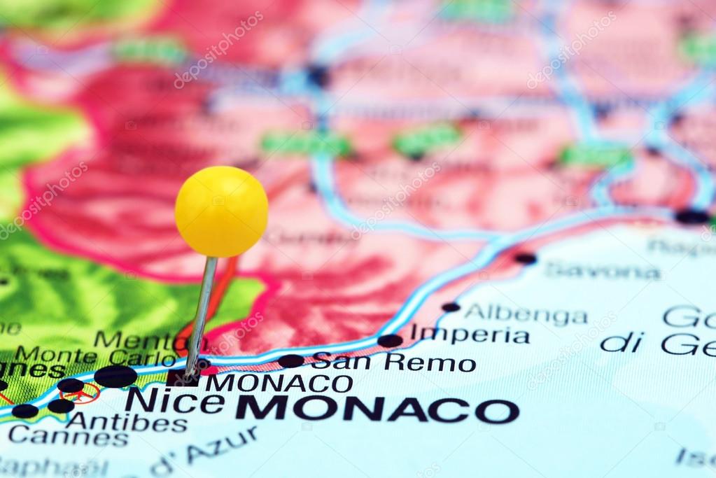 európa térkép monaco Monaco odatűzött ra egy Európa Térkép — Stock Fotó © dk_photos  európa térkép monaco