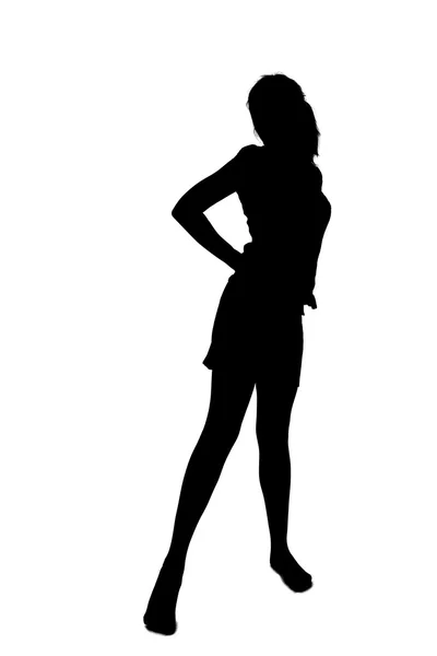 Woman silhouette in a cool pose — Stock Photo, Image