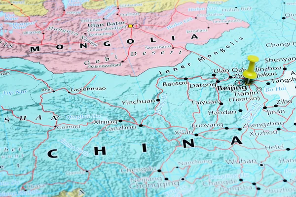 베이징 아시아의 지도 — 스톡 사진