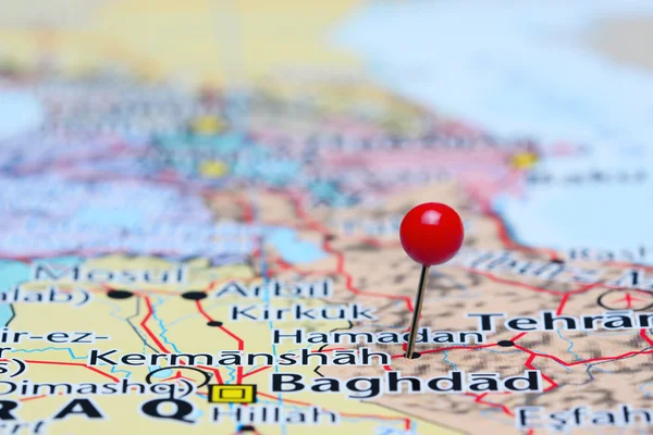 Kermanshah pinned on a map of Asia — Stock Photo, Image