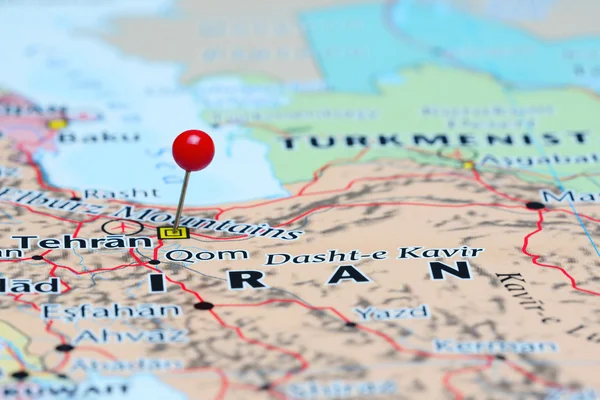 Tehran pinned on a map of Asia — Stock Photo, Image