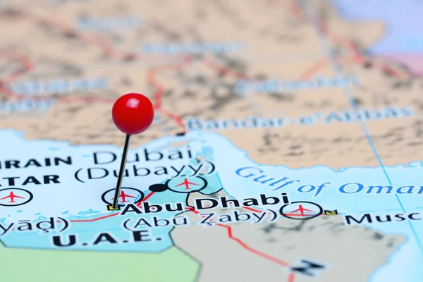 Abu Dhabi bir harita Asya üzerinde sabitlenmiş